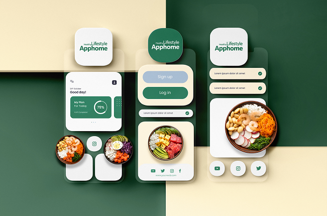 Food delivery app mockups